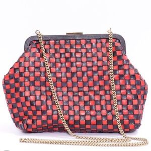 Clare V. - Flore - Black & Poppy Woven Check